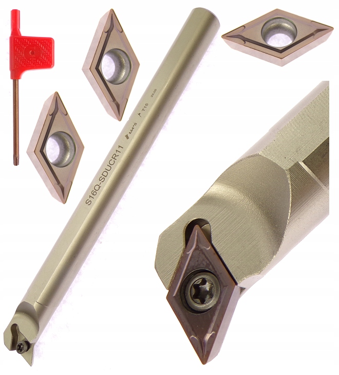 Nôž sústružnícky SH FI 16 S16Q SDUCR 11 1 ks + 3× Vložka 1 ks SH DCMT 11T304-SH SH5030